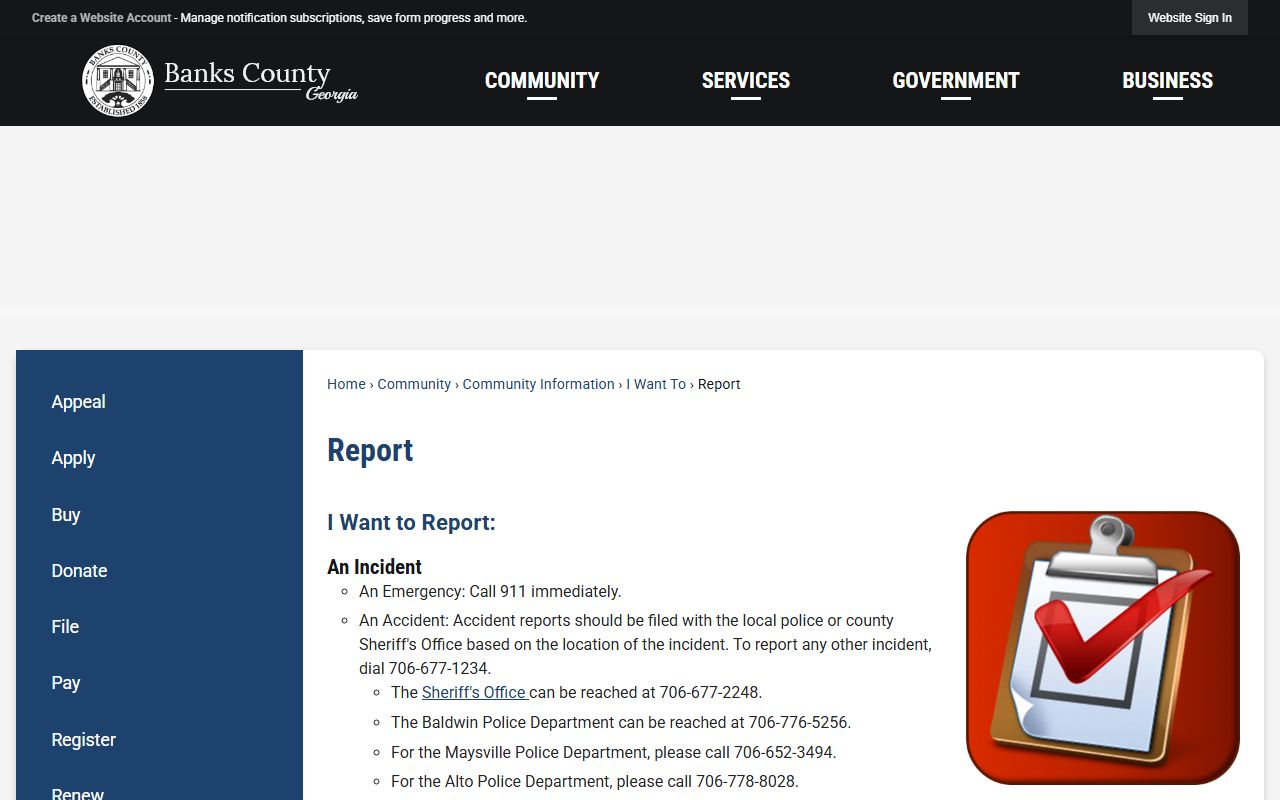 Banks County arrest records and court charges report contacts page