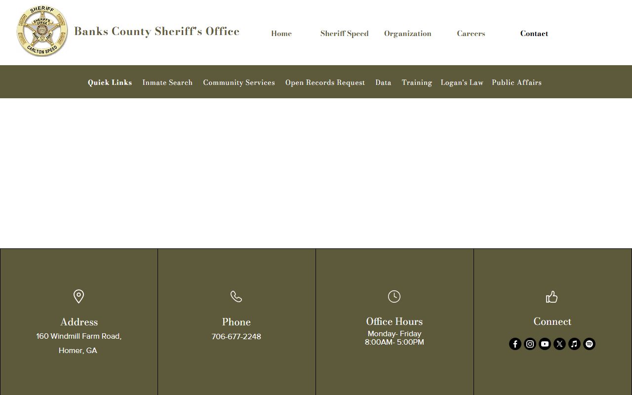 Banks County arrest records and court charges sheriff contact page