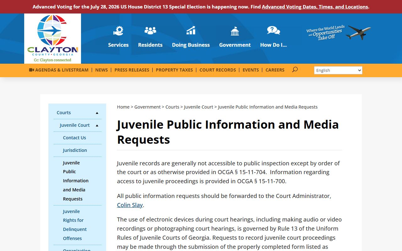 Banks County criminal court records juvenile access limits