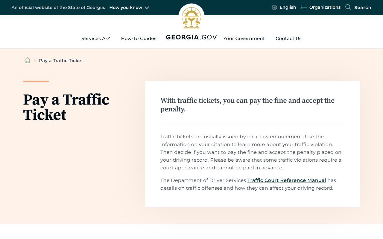 Georgia traffic ticket payment guide